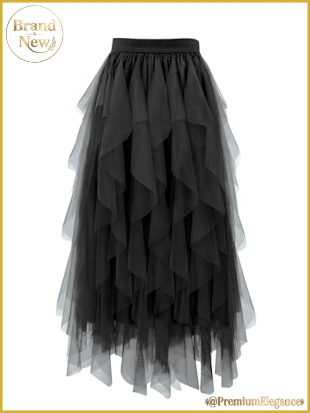 Women's A-Line Tulle Skirt Tiered Fairy Long Elastic Waist